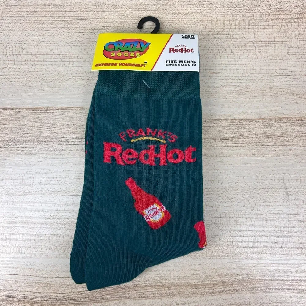 Frank's Red Hot Socks Crazy Socks Hot Sauce Crew Men's OS Funny Novelty Gift